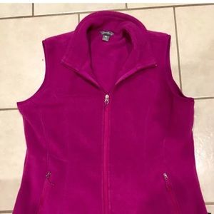 Eddie Bauer Fleece Vest Deep Magenta Size L